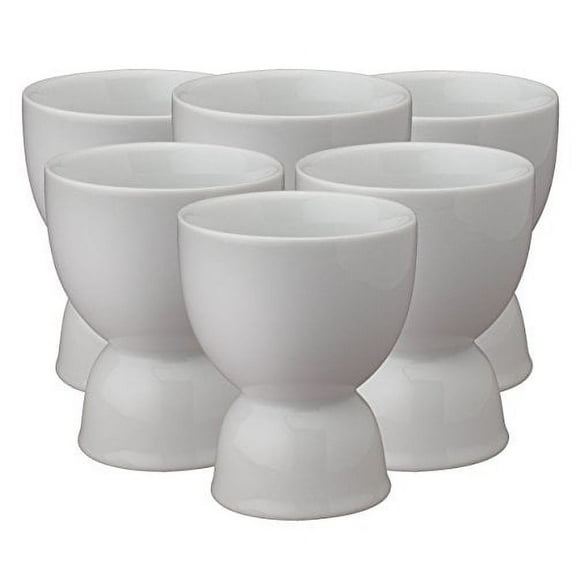 HIC Kitchen Double Egg Cup, Fine Porcelain, Set of 6