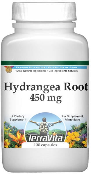 TerraVita Hydrangea Root - 450 mg, (100 Capsules, 2-Pack, Zin: 511843)