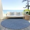 thumbnail image 6 of Addison Rugs Chantille Indoor/Outdoor Transitional Geometric Navy Washable Round Rug, 8' x 8', 6 of 6