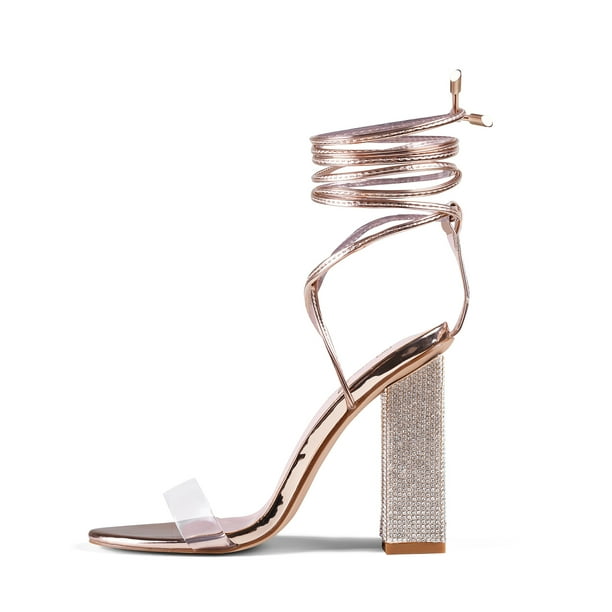 rose gold clear heels