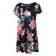 thumbnail image 5 of Vestido a media pierna suelto acampanado informal de verano con cuello redondo y manga corta de verano para mujer Negro XXL Sunnimix Vestido corto floral, 5 of 8