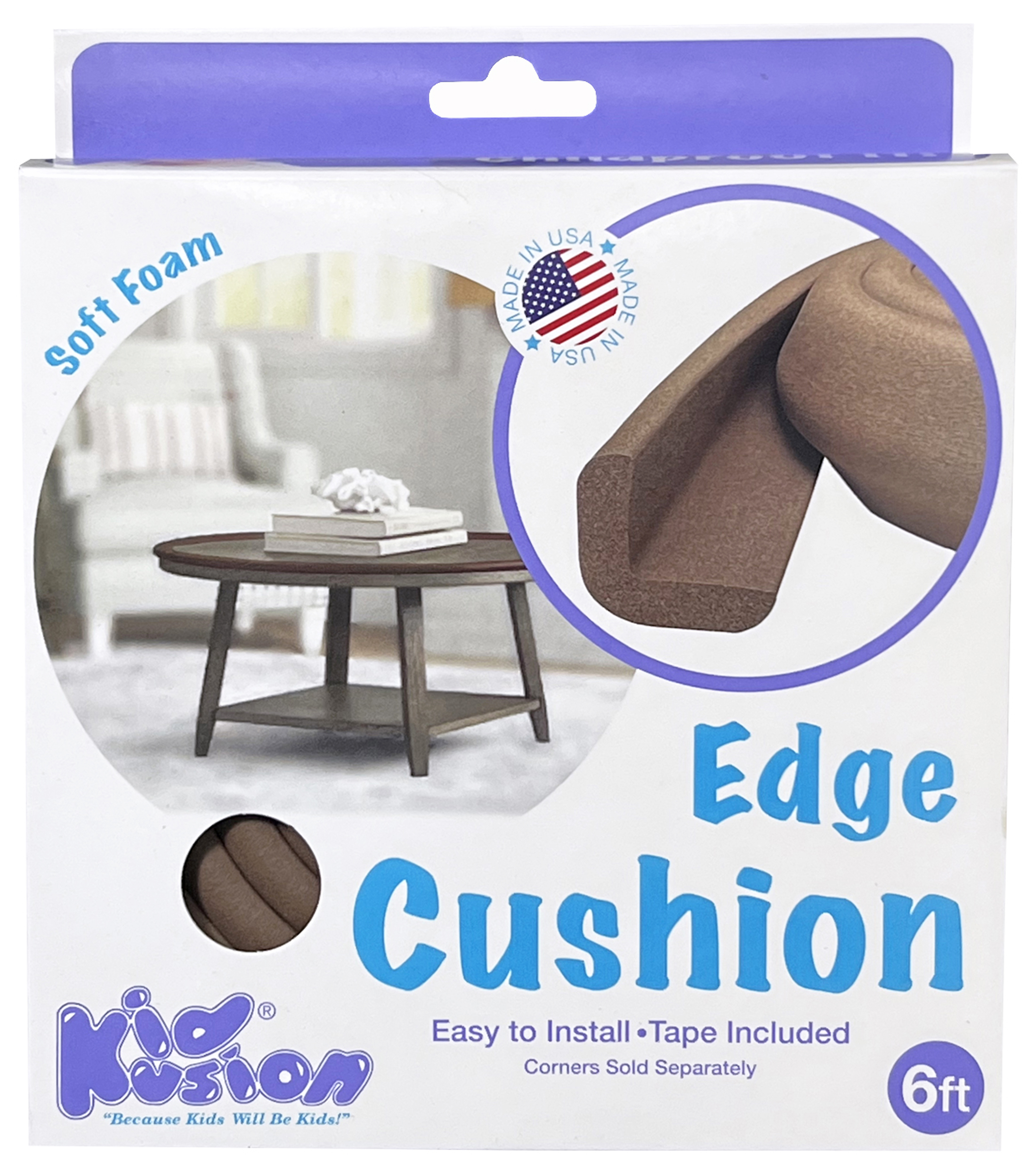 KidKusion Foam Rubber Edge Guard, 6 Feet Brown photo 1