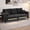 Black, variant on Vnete Sofas & Couches, 3 Seater Sofa Modern Sofa with LED Lights & Charging Ports, Modern Sofa for Living Room, Bedroom, Apartment, Green