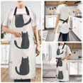 thumbnail image 2 of Yayeee Chief Kitchen Apron with Pockets for Cooking Water Resistant Unisex Adjustable Neck Strap, Cute Cartoon Cats, 2 of 7