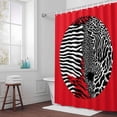 thumbnail image 5 of Abstract Black White Leopard Texture Fabric Shower Curtain Red Modern Art Washable Shower Curtains for Bathroom, Waterproof Bath Curtain with Hooks Home Decor 72x84in, 5 of 8