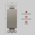 thumbnail image 2 of ENERLITES Blank Decorator Wall Plate Insert, 1 Gang Blank Rocker Outlet Adapter Insert, 6001-NK, Nickel, 2 of 5