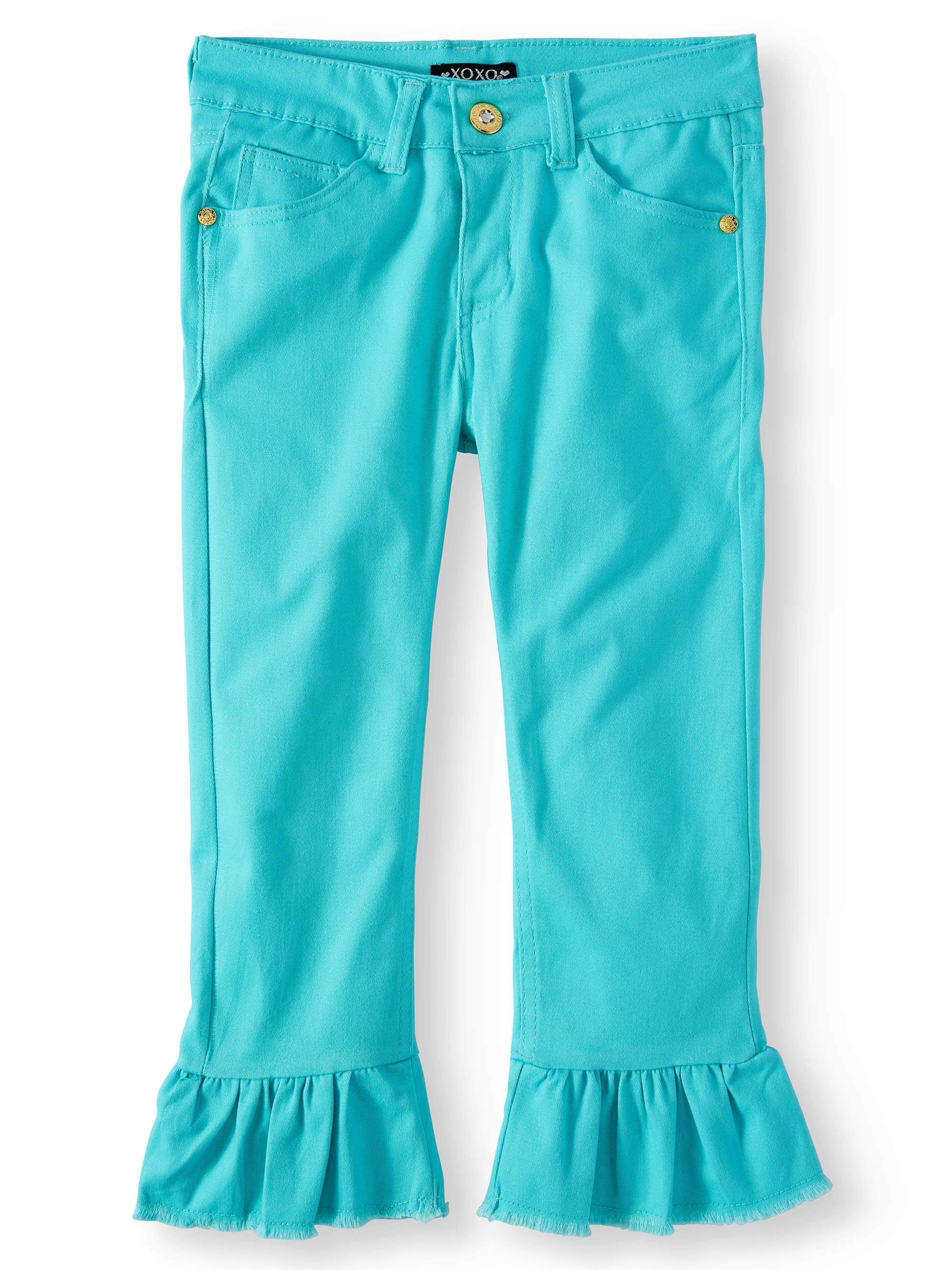 XOXO XOXO Ruffle Hem Stretch Twill Crop Pant (Little Girls & Big