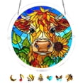 thumbnail image 3 of 83 Pieces Sun Catcher Stained Glass Acrylic Puzzle Decoration - Highland Cow Design Acrylic Puzzles Suncatcher Window Hanging for for Women Men, DIY Suncatcher Kits for Adults, 3 of 7