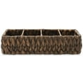thumbnail image 4 of Casafield Set of 2 Water Hyacinth Storage Baskets with 4 Sections, Espresso - Woven Bin Organizers for Bathroom, Laundry, Pantry, Office, Shelves, 4 of 7