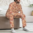 thumbnail image 5 of Mens Pajamas Set, Mushroom print A Button Down Long Sleeve Loungewear Sleepwear Pjs sets for Men, 5 of 5
