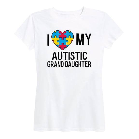 Instant Message - I (Heart) My Autistic Granddaughter - Women's Short Sleeve Graphic T-Shirt