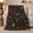 Vertical Vines, variant on Vibrant Folk Art Floral Botanical Black Cheerful Decorative, Warm Flannel Blanket for Sunroom and Reading Nook, Festive autumn celebration Scene, Art Lovers autumn celebration Gift