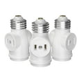 thumbnail image 1 of UL-Listed 2 Outlet Light Socket Adapter E26 Socket to Outlet Splitter Converter Medium Screw Socket into 2 Polarized Outlet E26 Socket Adapter (Black, 3pcs), 1 of 7