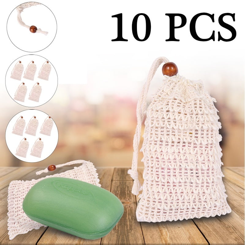 5/10 PCS Natural Soap Protective Exfoliating Soap Saver Bag Net Mesh Exfoliator Foaming Pouch