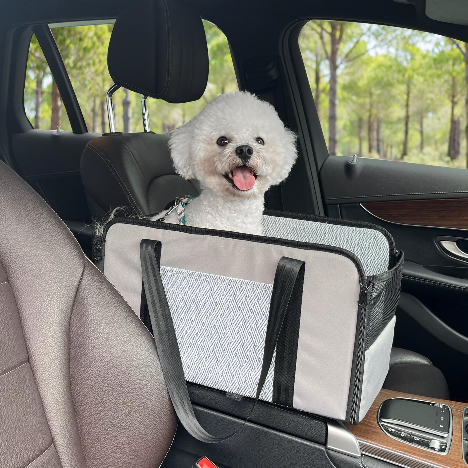 Dog Seat for Center Console Dog Seat Summer Nest Kennel Pet Seat Car Armrest Dog Seat Dog Cat Booster Seat in Car Armrest for Small Pets
