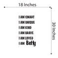 thumbnail image 4 of Girls I am Smart I am Unique I am Kind Encouraging Girly Wall Decal Decoration I am Loved wall Decal Inspirational Quote Art Lasts Years and Easily Removable - Size: 18 In(W) x 30 In(H), 4 of 5