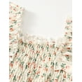 thumbnail image 3 of Fdqin Girls Summer Dress Floral Ruffle Square Neck Sleeveless A-Line Cute Sundress for Beach Party,Apricot,13-14Y, 3 of 8