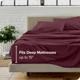 thumbnail image 3 of Bare Home Premium 1800 Collection 3-Piece Bed Sheet Set, Twin-XL, Burgundy, 3 of 10