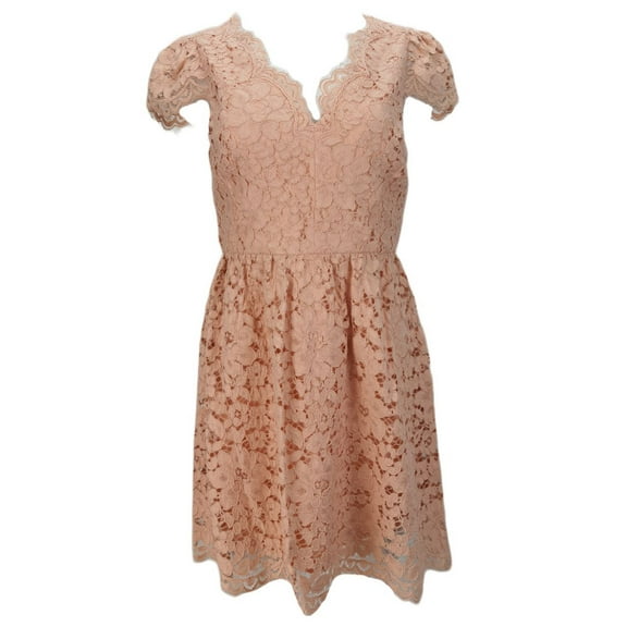 ERIN Women's Peach Lace Dress, Pink, 6