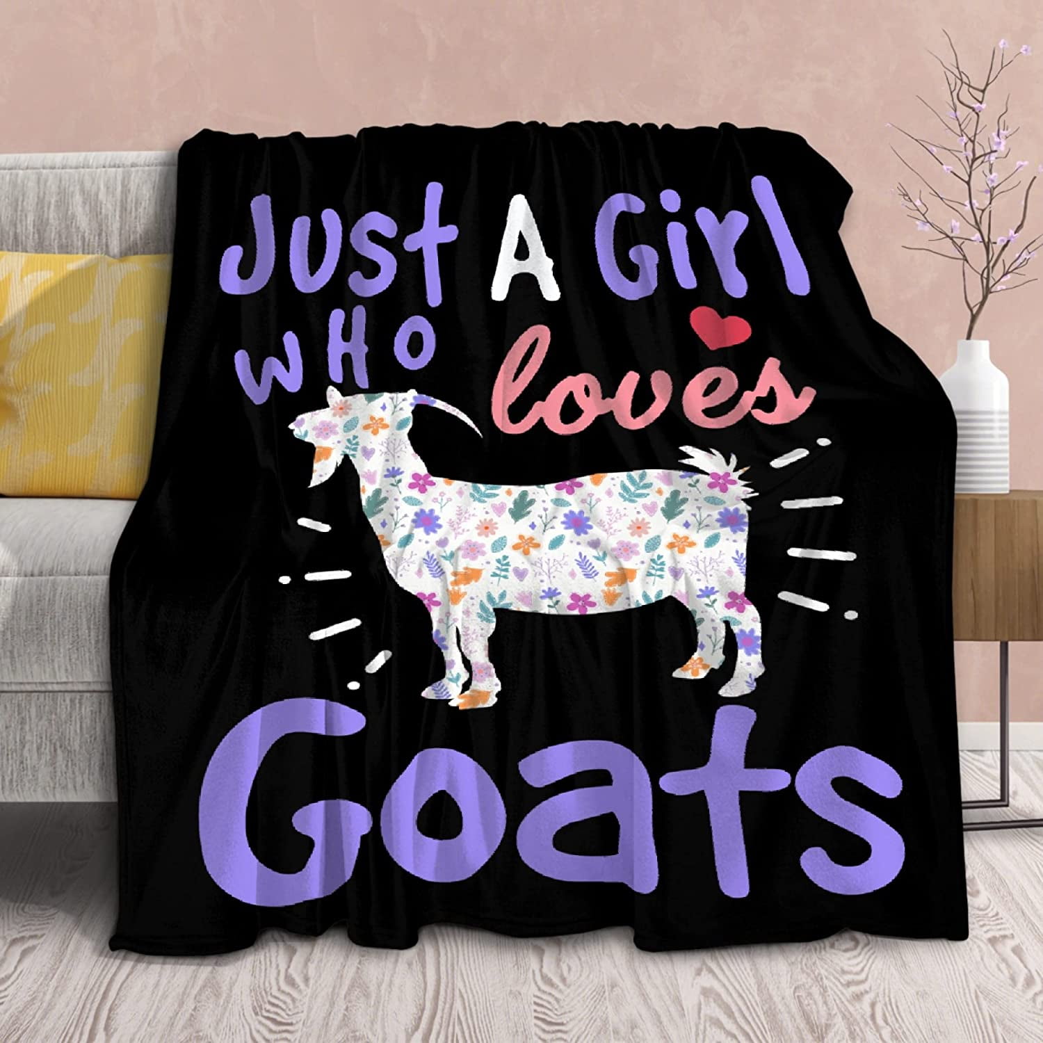Goat Blanket Fleece Throws Gift for for Just Girl Who Loves Goats Lover