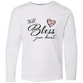 thumbnail image 3 of Inktastic Well Bless your Heart with Floral Print Long Sleeve Youth T-Shirt, 3 of 5
