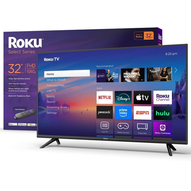 Smart TV Roku 32 Pulgadas Full HD con Control de Voz y Wi-Fi para transmitir Noticias en Vivo