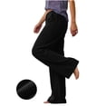 thumbnail image 4 of Sunnin Women Corduroy Straight Leg Pants Drawstring Elastic Waist Casual Loose Lounge Pants with Pockets, 4 of 7
