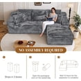 thumbnail image 5 of LLappuil 108" Sectional Sofa, Modular Sectional Couch with Left Chaise, Boneless Corduroy Cloud Sofa for Living Room Gray, 5 of 7