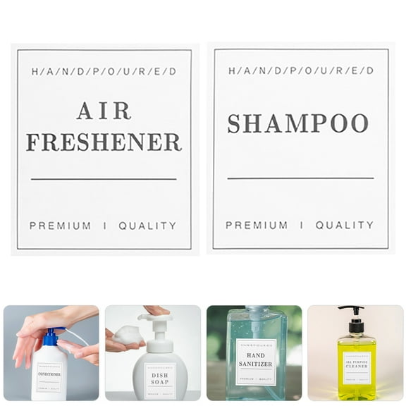 PBPBOX 24Set Of Dish Soap Label For Bathroom Users Minimalist PVC Adhesive Stickers Organization