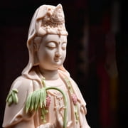 Guan Yin Statue Quan Yin Statue Buddhist Avalokiteshvara Kuanyin / Buddhism Statue on Lotus -Best Chinese Feng Shui Gifts