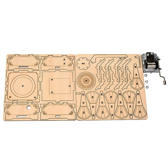 FRCOLOR 1 Set Wood Assembly Music Box DIY Gramophone Music Box DIY Music Tool Kit