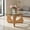 Beige, variant on Demi Bonn Triangle Coffee Table, Dining Center Tables with Tempered Glass Top and Adjustable Rubber Wood Base for Living Room, Bedroom, Office and Balcony, Beige