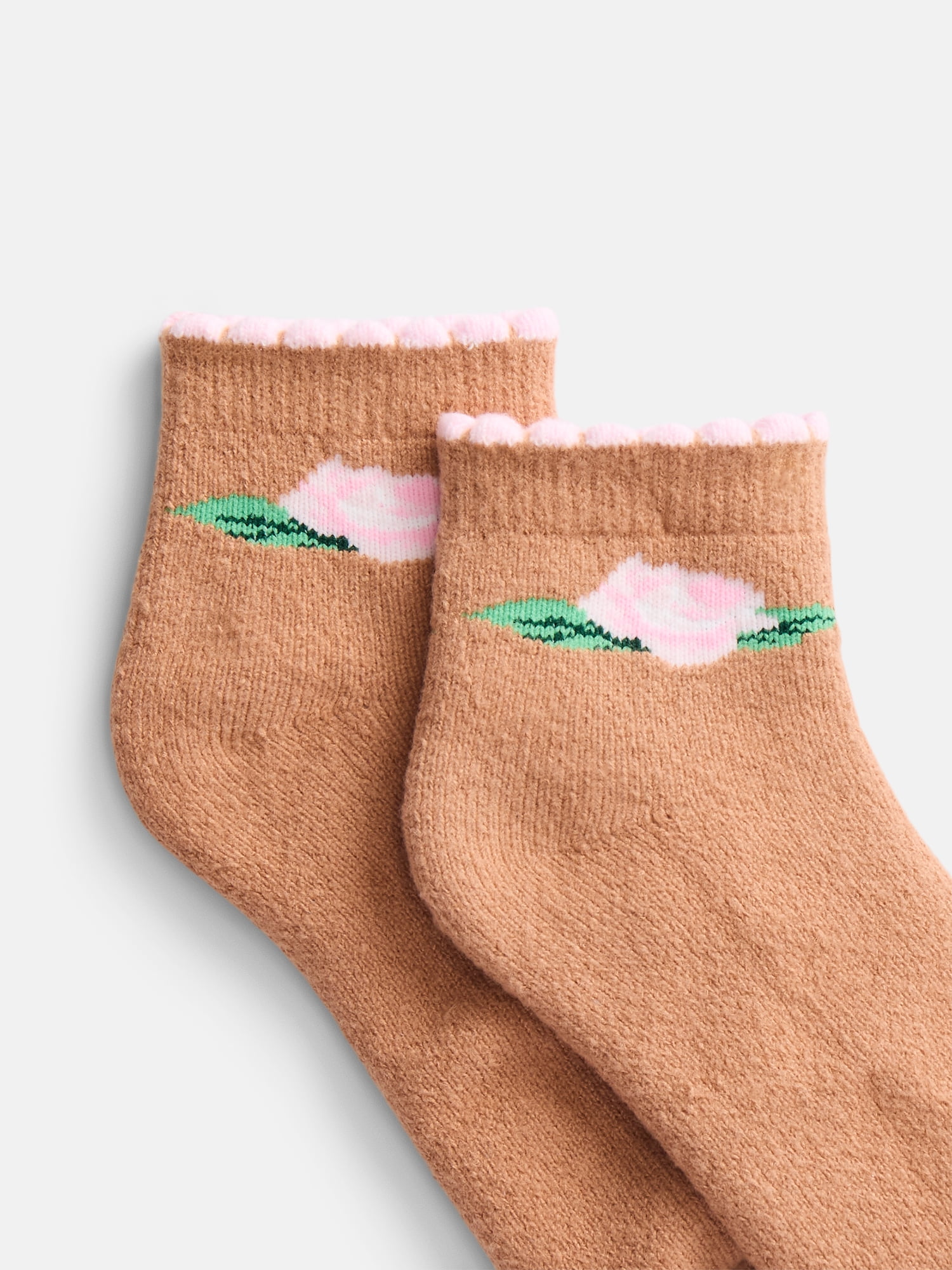 No Boundaries Women's Cozy Ankle Socks, 2 Pack, Shoe Sizes 4-10