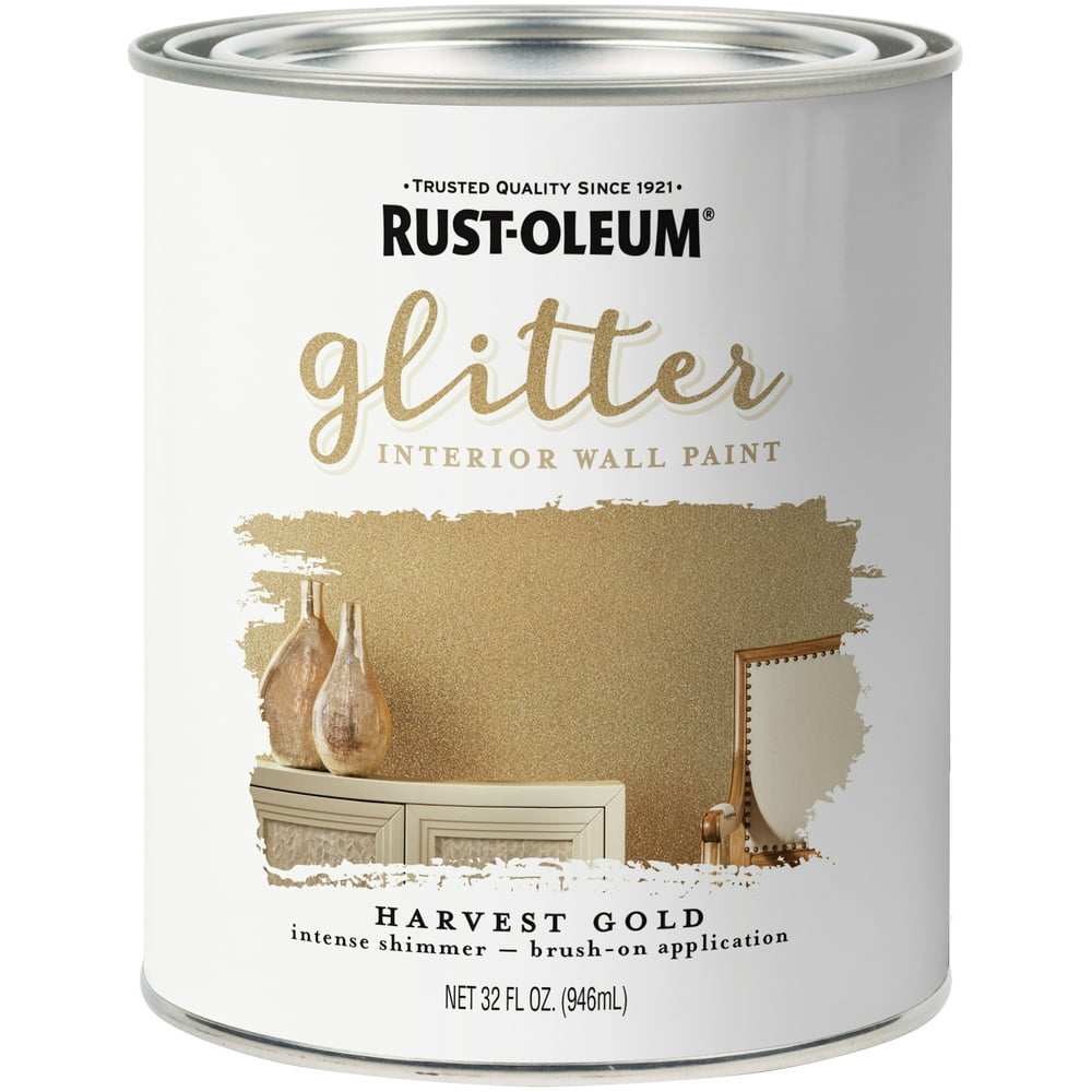 RustOleum Glitter Interior Wall Paint 32ozHarvest Gold