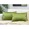 thumbnail image 3 of Aiking Home 12x18 Inches Faux Silk Rectangular Throw Pillow Cover, Zipper Closure, Green (Set of 2), 3 of 7
