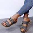 thumbnail image 5 of Slippers for Women,Trendy Slippers For Casual Wear Stylish Open Toe Design With Wedge Heel For Summer Activities Perfectly Paired,Womens Slippers,Grey,9, 5 of 5