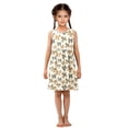 thumbnail image 6 of Girls Dress Leopard Print Bows Sleeveless Dress for Girls Hem A-Line Casual Sundress, 6 of 7