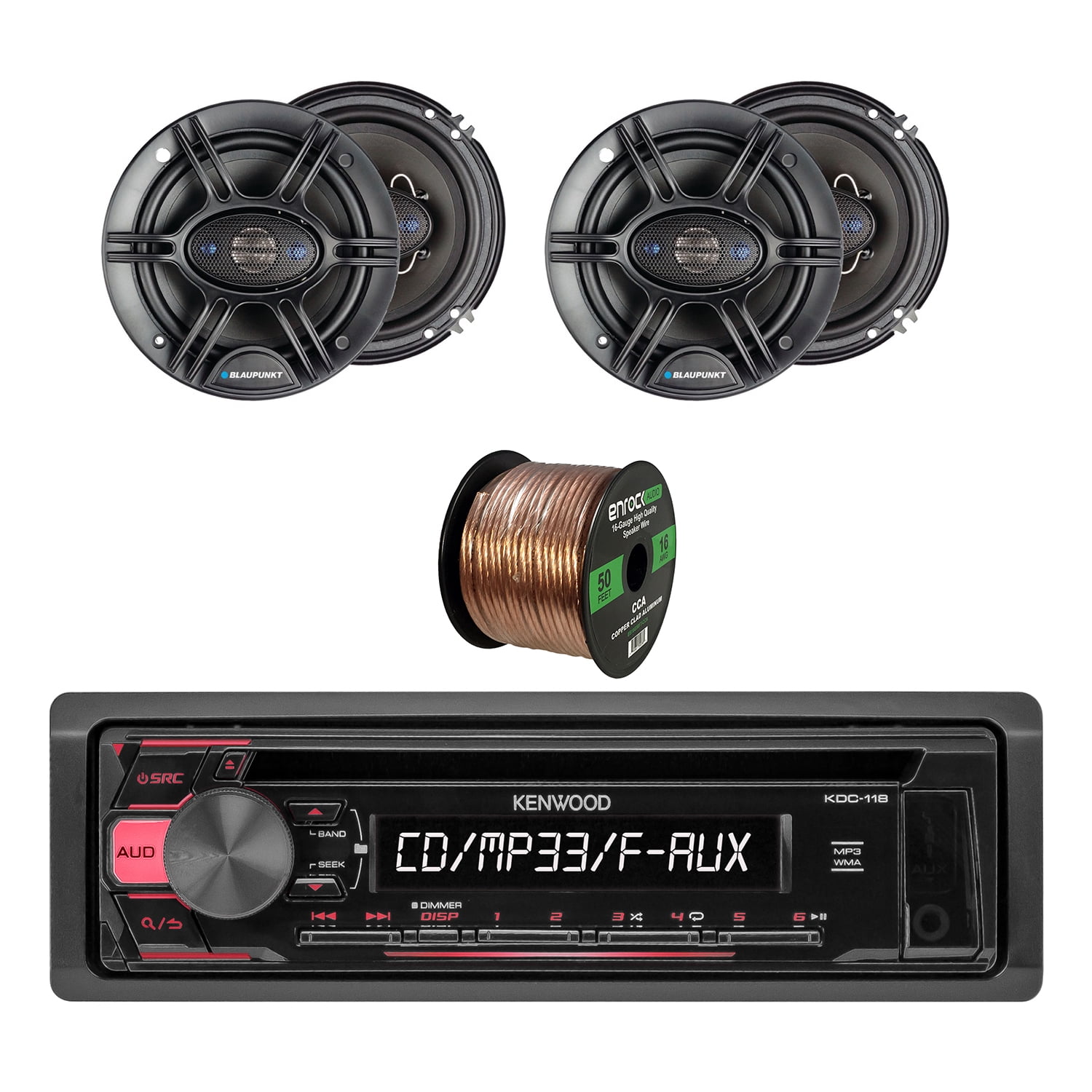 Kenwood InDash SingleDIN CD Player AUX Car Stereo Receiver W