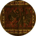 thumbnail image 1 of Ahgly Company Machine Washable Indoor Round Persian Yellow Traditional Area Rugs, 6' Round, 1 of 4