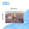 thumbnail image 2 of BaHomeck placemats Set of 4 rectangle Linen Cotton Placemats for Dining Table Washable Heat Resistant,18*12inch,White Horse In The Middle Of Lavender Field, 2 of 4