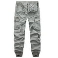 thumbnail image 1 of Lilgiuy Men Full Length Pants New Fashion Casual Overalls Solid Color Wash Multi Pocket Pants Comfy Tactical Lounge Workout Hiking Pants, 1 of 3