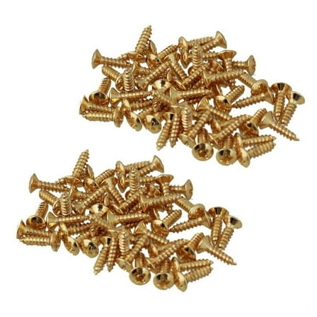 100X Guitar Screws Parts for Scratchplates Pickguard, Gold