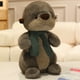 thumbnail image 2 of Peluche de peluche con forma de nutria con dibujos animados y bufanda de 26 cm, 2 of 2