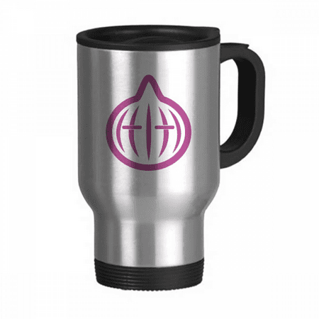 

Vegetable Expression Happy Onion Body Travel Mug Flip Lid Stainless Steel Cup Car Tumbler Thermos