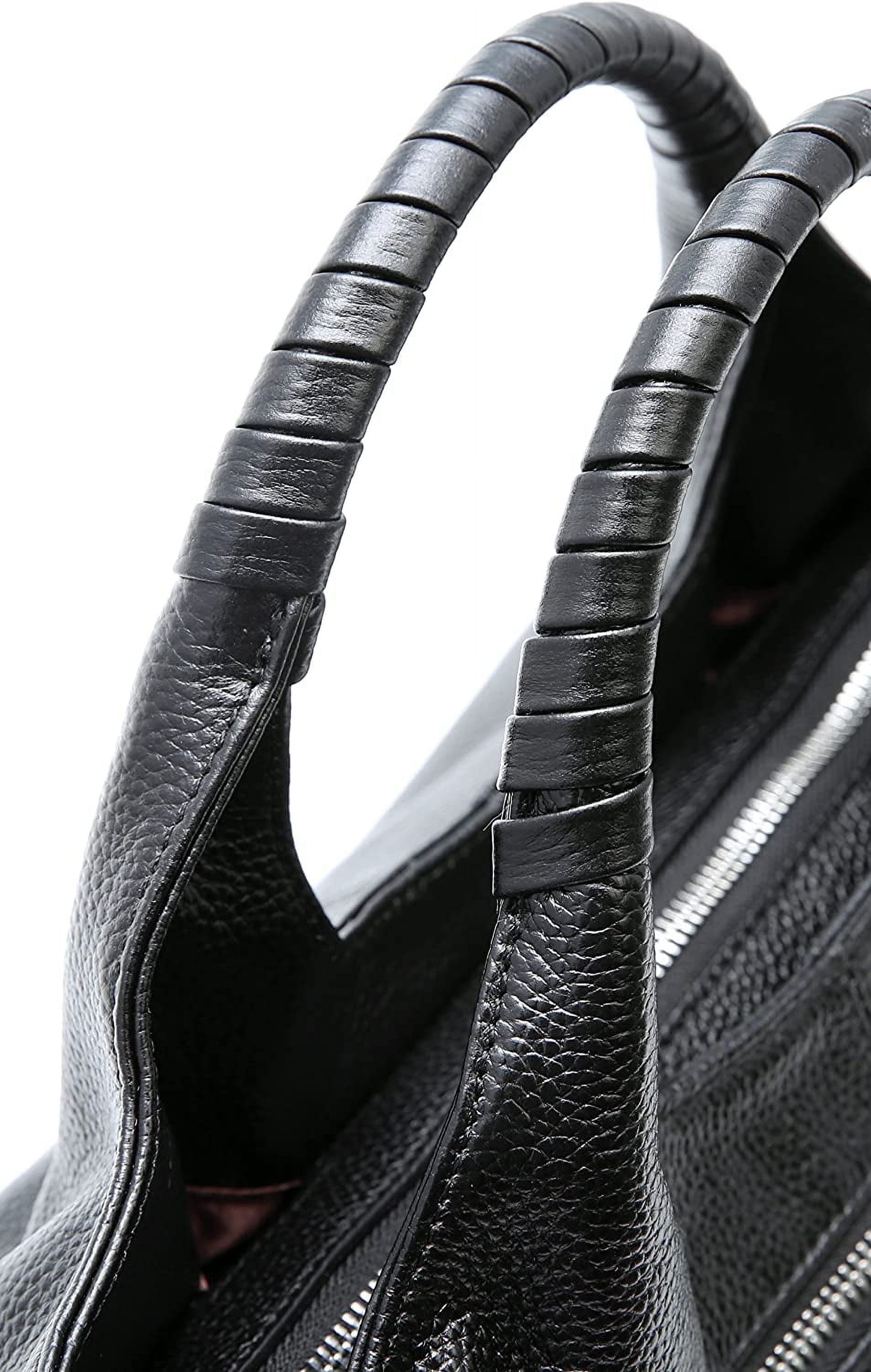 Colisha Genuine Leather Purses and Handbags for Women Top Handle Satchel Large Work Tote Shoulder Crossbody Bag Black