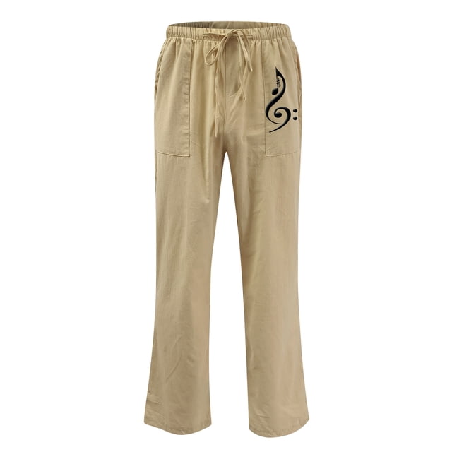 Pantalon en Lin Homme Solide Décontracté Taille Élastique Poche Coton Lin Pantalon Panneau Pantalon Homme Pantalon Décontracté