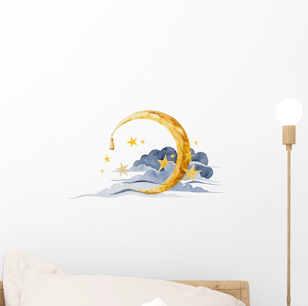 Moon and Stars Clouds Wall Decal Wallmonkeys Peel and Stick Graphic (12 ...