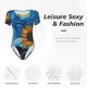 thumbnail image 4 of Balery Starry Night Sunflower Field Body de cuello redondo de manga corta para mujer Tops de manga corta Tops básicos-XX-Large, 4 of 7