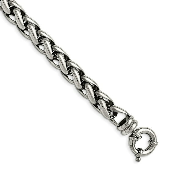 White Stainless Steel bracelet Fancy Men's 8 in 12 mm