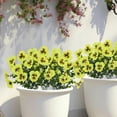 thumbnail image 7 of Artificial Flowers Pansies Eucalyptus Flowers Floral Arrangement Wedding Decor Living Room Decor Scene Decoration Art Floral Centerpiece Home Decor （Yellow）, 7 of 7